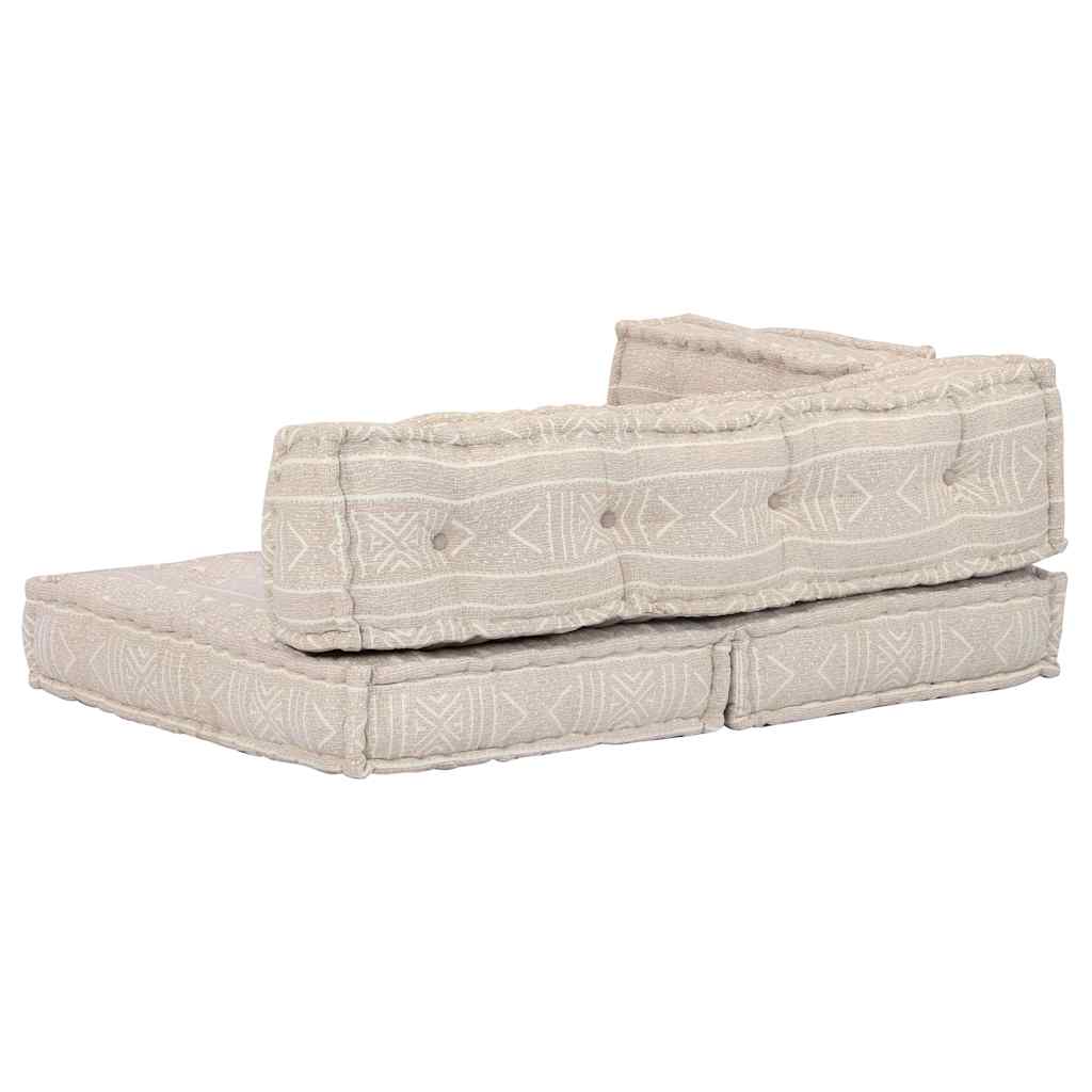 Pouffe Beige Fabric