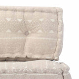Pouffe Beige Fabric - Top-Down View