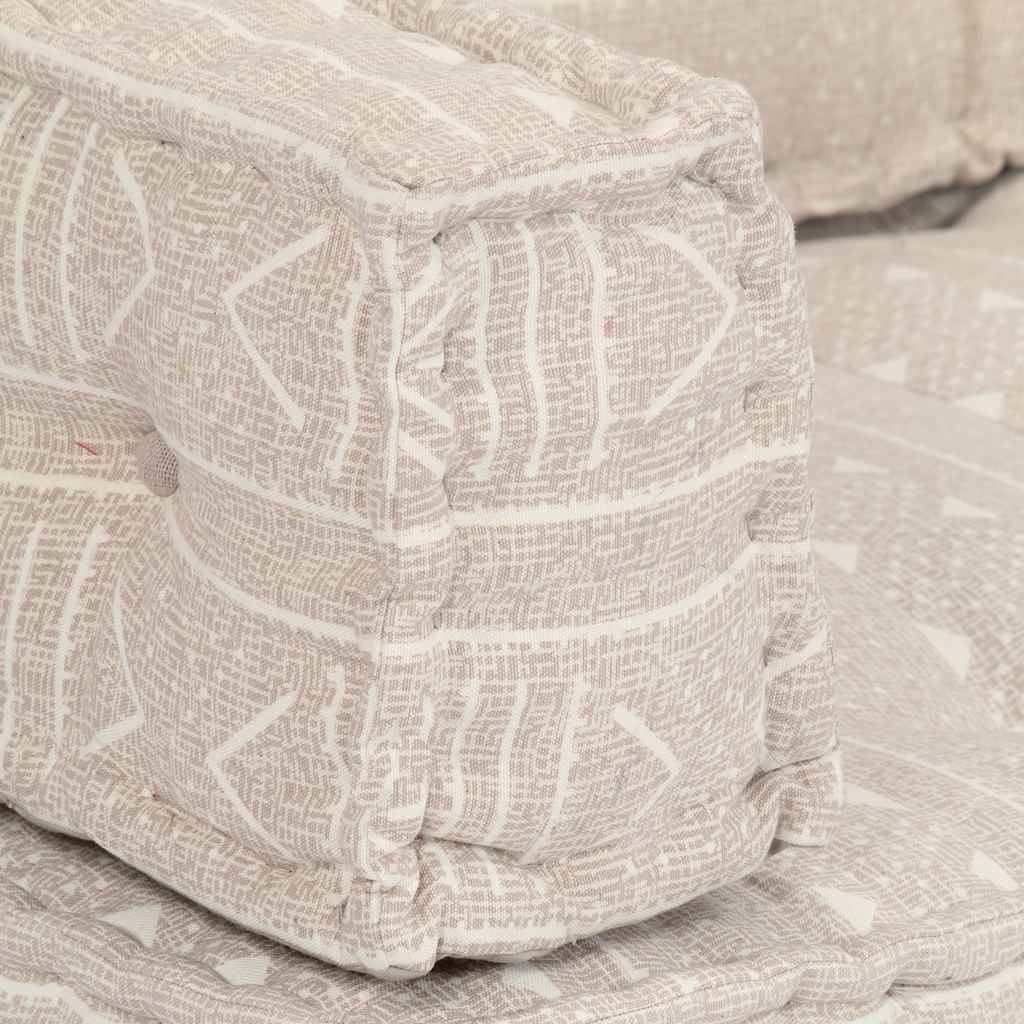 Pouffe Beige Fabric