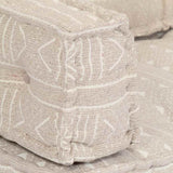 Pouffe Beige Fabric - 45-Degree Angle