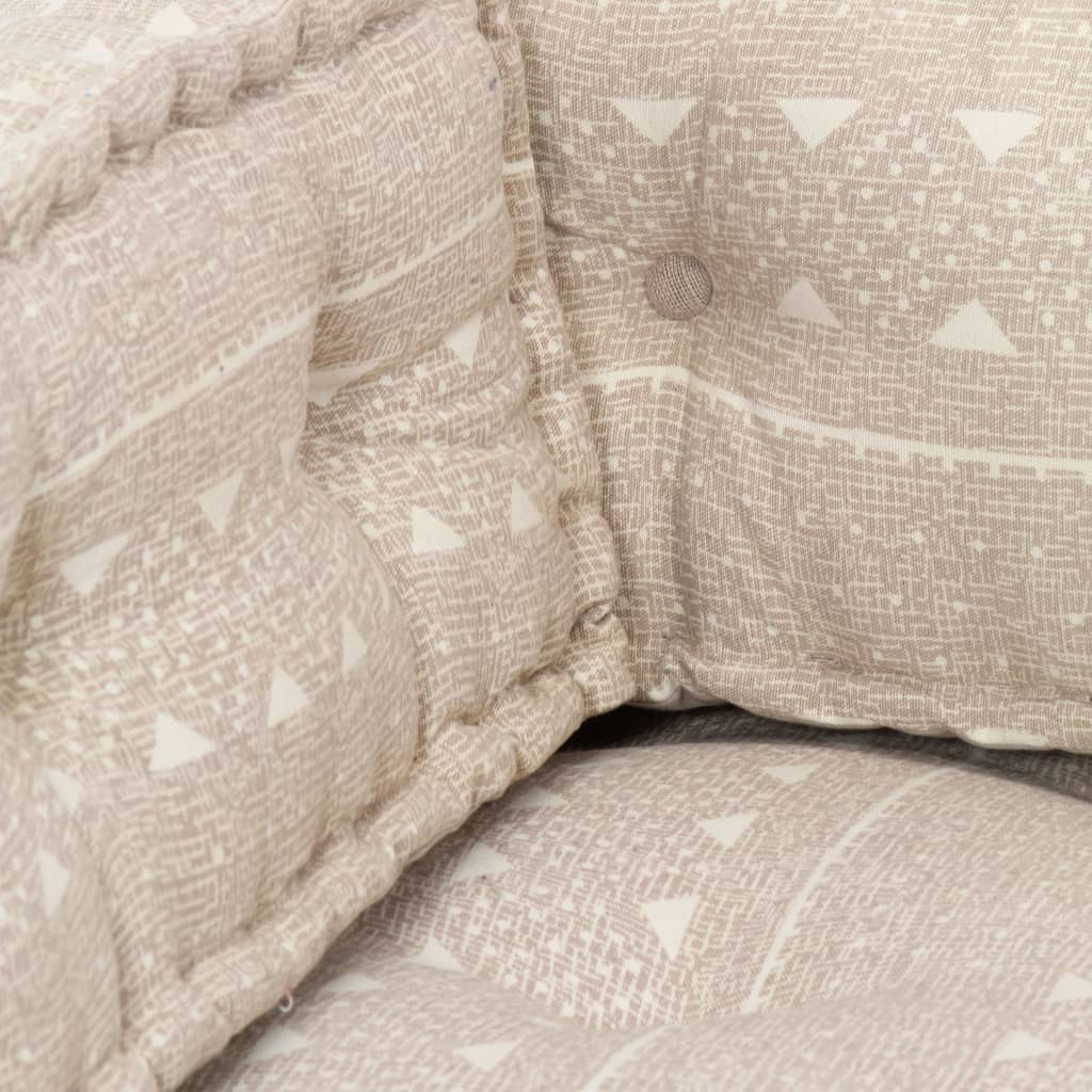 Pouffe Beige Fabric