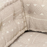 Pouffe Beige Fabric - Rear View