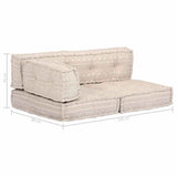 Pouffe Beige Fabric - Close-Up Angle