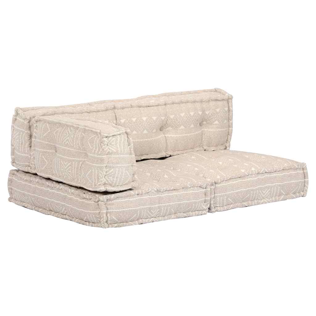 Pouffe Beige Fabric