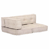Pouffe Beige Fabric