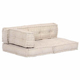 Pouffe Beige Fabric