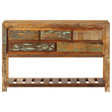 Sideboard 120x30x75 Cm Solid Reclaimed Wood- Natural - Front View