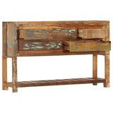 Sideboard 120x30x75 Cm Solid Reclaimed Wood- Natural - Top-Down View