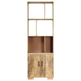 Bookshelf 60x35x180 Cm Solid Mango Wood - Front View