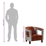 Aviator Armchair Brown Real Leather - Extra Image
