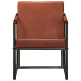 Armchair Brown Real Leather - Front View