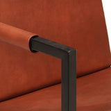 Armchair Brown Real Leather - 45-Degree Angle