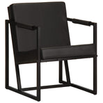 Armchair Black Real Leather