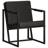 Armchair Black Real Leather