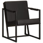 Armchair Black Real Leather