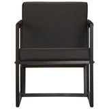 Armchair Black Real Leather
