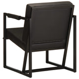Armchair Black Real Leather