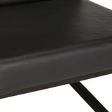Armchair Black Real Leather - Rear View