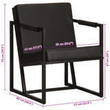 Armchair Black Real Leather