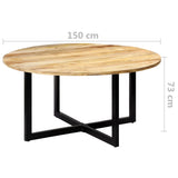 Dining Table 150x73 cm Solid Mango Wood - Rear View