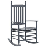 Rocking Chair with Curved Seat Grey Poplar Wood