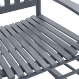 Rocking Chair with Curved Seat Grey Poplar Wood - Rear View