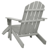 Garden Chair with Ottoman Wood Grey - Top-Down View