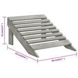 Garden Chair with Ottoman Wood Grey - Extra Image