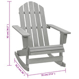 Garden Rocking Chair Wood Grey - Rear View