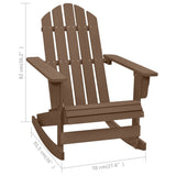 Garden Rocking Chair Wood Brown - Rear View
