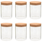 Storage Glass Jars with Cork Lid 6 pcs 650 ml