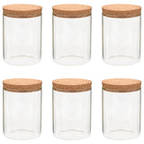Storage Glass Jars with Cork Lid 6 pcs 650 ml - Front View