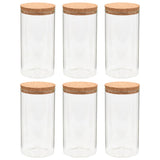 Storage Glass Jars with Cork Lid 6 pcs 1100 ml