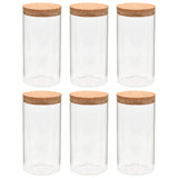Storage Glass Jars with Cork Lid 6 pcs 1400 ml