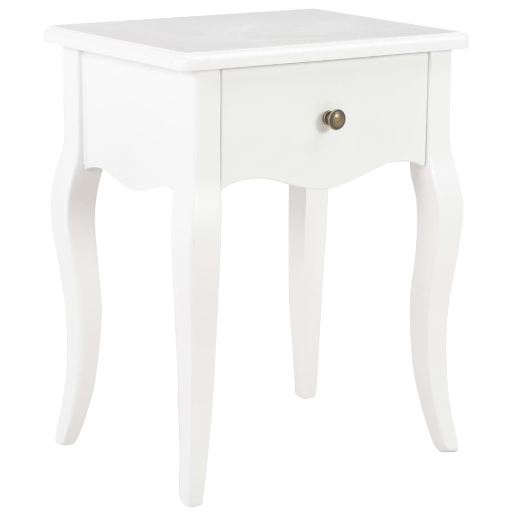Nightstand White 40x30x50 cm Solid Pine Wood