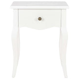 Nightstand White 40x30x50 cm Solid Pine Wood - Front View
