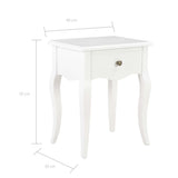 Nightstand White 40x30x50 cm Solid Pine Wood - Extra Image
