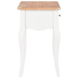 Nightstand White and Brown 40x30x50 cm Solid Pine Wood - Top-Down View