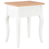 Nightstand White and Brown 40x30x50 cm Solid Pine Wood - 45-Degree Angle