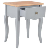 Nightstand Grey and Brown 40x30x50 cm Solid Pine Wood - Side View