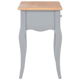 Nightstand Grey and Brown 40x30x50 cm Solid Pine Wood - Top-Down View