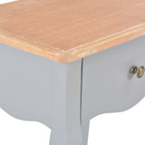 Nightstand Grey and Brown 40x30x50 cm Solid Pine Wood - Close-Up Angle