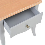 Nightstand Grey and Brown 40x30x50 cm Solid Pine Wood - Low Angle