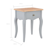 Nightstand Grey and Brown 40x30x50 cm Solid Pine Wood - Extra Image