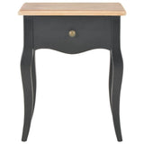 Nightstand Black and Brown 40x30x50 cm Solid Pine Wood - Front View
