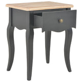 Nightstand Black and Brown 40x30x50 cm Solid Pine Wood - Side View