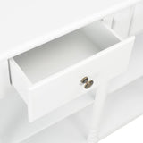 Console Table White 120x30x76 cm MDF - Rear View