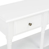 Console Table White 120x30x76 cm MDF - Close-Up Angle