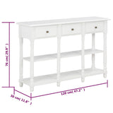 Console Table White 120x30x76 cm MDF