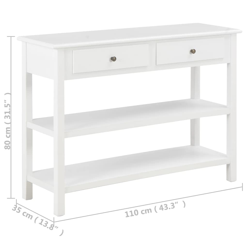 Sideboard White 110x35x80 cm MDF